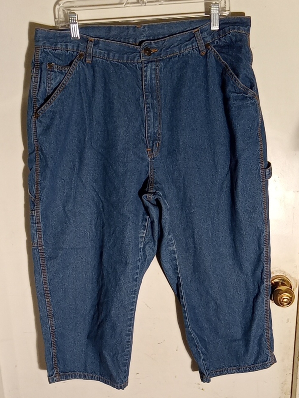 Woman's Crop Pants Main Street Blues Like No Stretch Size 18w 100% Cotton